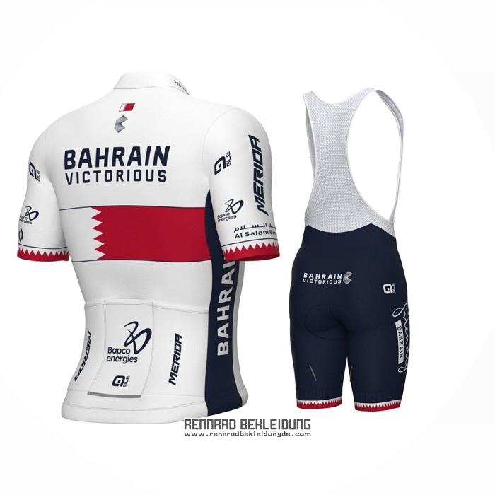 2024 Fahrradbekleidung Bahrein Champion Bahrain Victorious Wei Rot Trikot Kurzarm Und Tragerhose